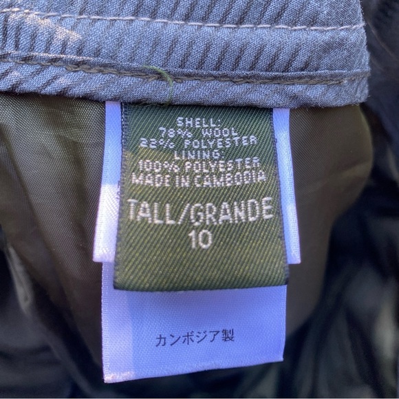 Eddie Bauer size 10 tall wool blend houndstooth trouser with cuffed hem - Picture 9 of 9